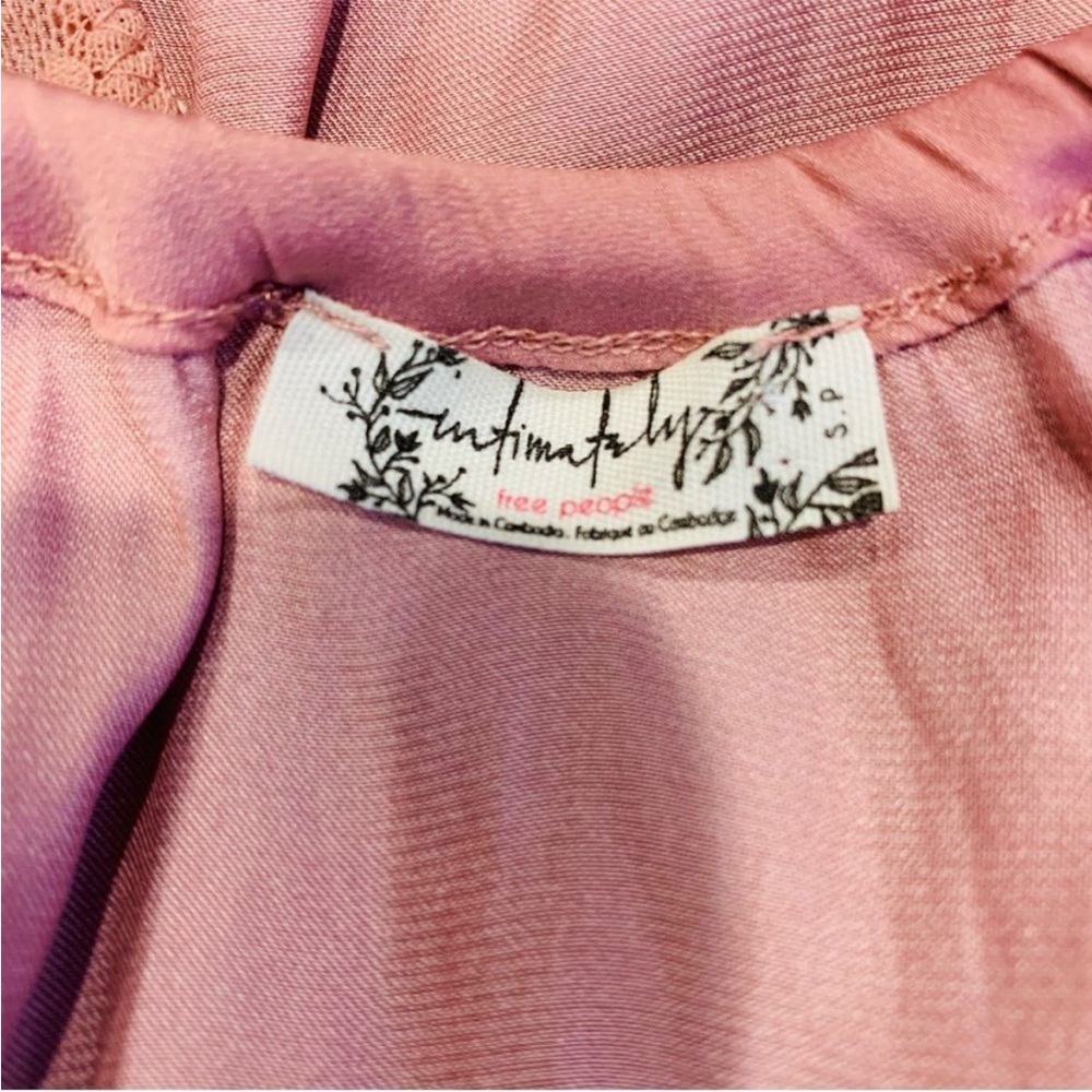 Free People Melrose Lace Bodysuit Open Back Pink Size Small - Picture 9 of 12